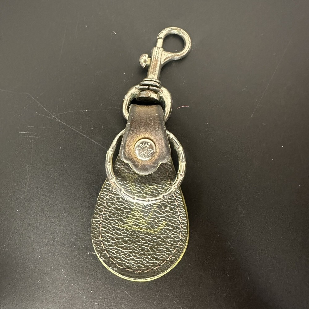 Louis Vuitton Paris LV Vintage Leather Key Ring Lobster Claw Tag Fob