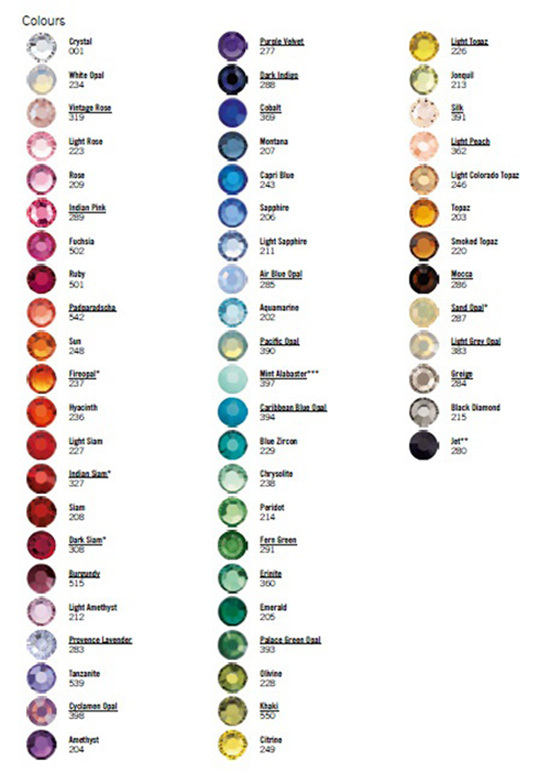 Swarovski 2012 Hotfix Iron-on Flatback Rhinestones Bulk Pack