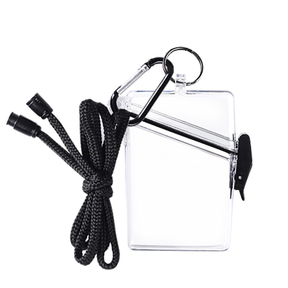 Waterproof Badge Case ID Card Cash Key Cigarette Holder Storage Bag with Lanyard