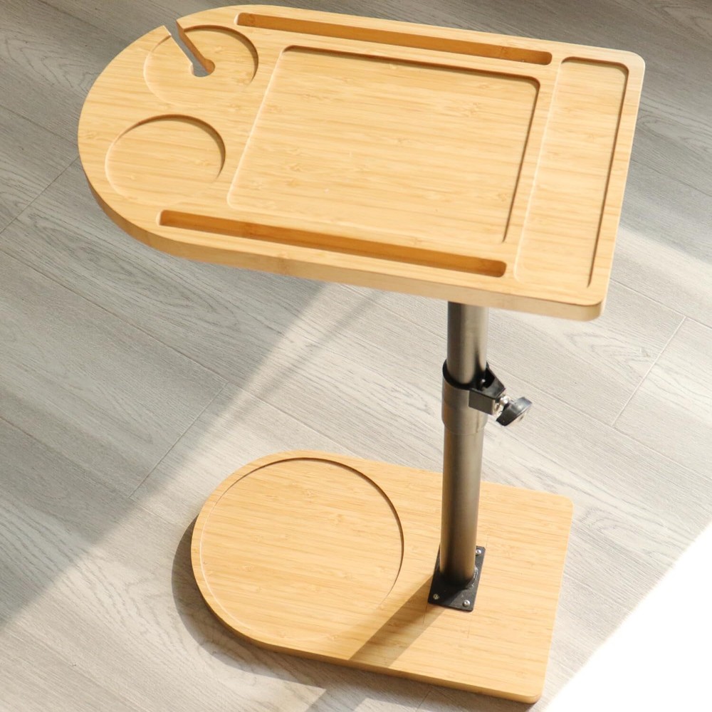 360° Rotatable Height Adjustable Sofa Tray Table for Couch Armrest  