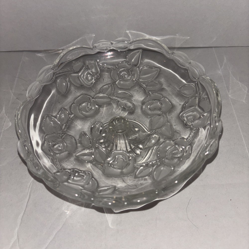 Vintage West Germany Walther Glas Frosted Crystal Pedestal Candy Dish