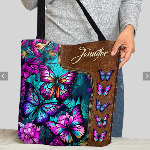 Personalized Butterfly Tote Bag, Beautiful Butterflies Handbag