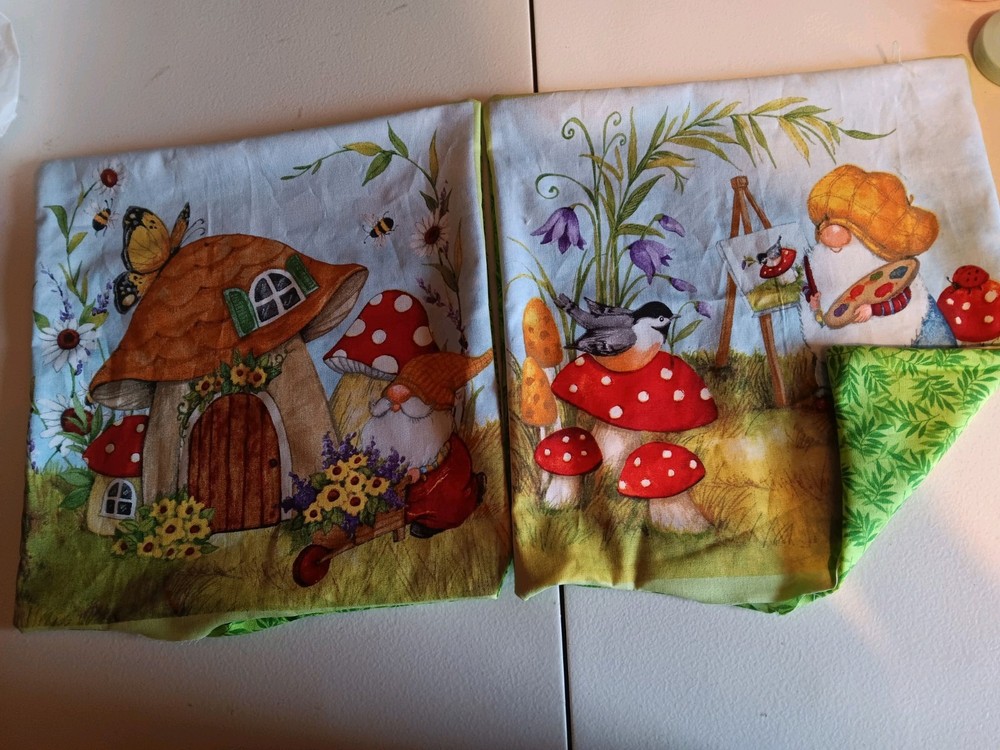 Fairytale Gnome Mushroom Multicolor  Handmade Pillows