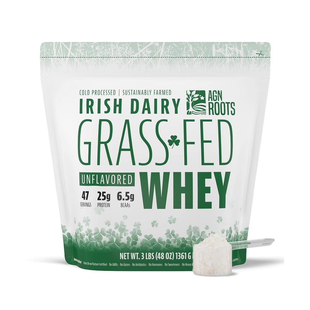 Agn Roots Grassfed Whey Protein Unflavored Informed Choice & Sport Certified