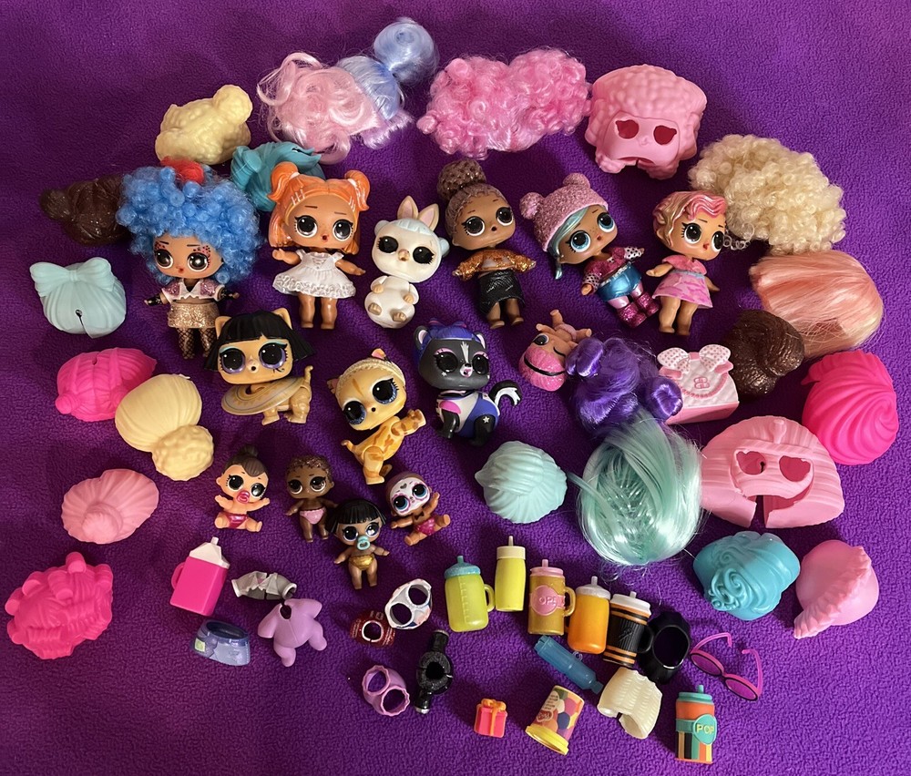 LOL Surprise Dolls Lot with Pets Babies Wigs & Accessories