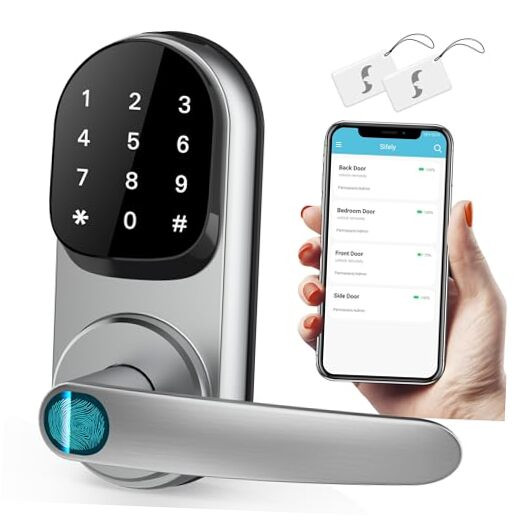 Smart Fingerprint Keypad Keyless Entry Lock for Front Door Handle