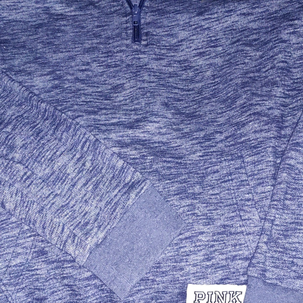 PINK Victoria's Secret 1/4 Zip Pullover Sweatshirt Blue Women L