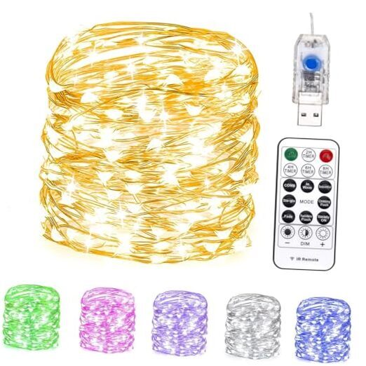 66 ft 200 LED USB Fairy String Lights Warm White Twinkle Plug