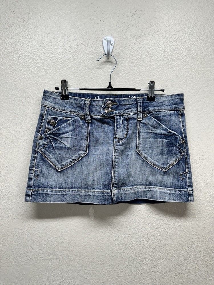 YMI Vintage Premium Denim Mini Micro Skirt Y2K Style Size 9 Women’s Grunge