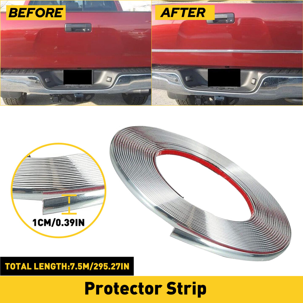 25ft Chrome Molding Trim 1cm Wide Automotive Trunk Body Side Bumper Strip Decor