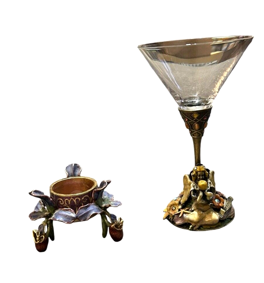 Kirk's Folly Remember Angel Cup Goblet Enamel Candle Holder Fairycore Stand