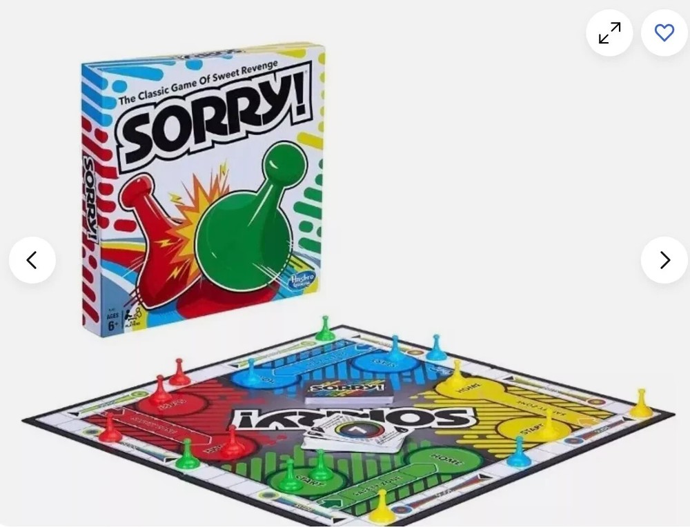 Sorry! Classic Hasbro Board Game for Kids Ages 6 and Up, Sorry Game 2-4 Players