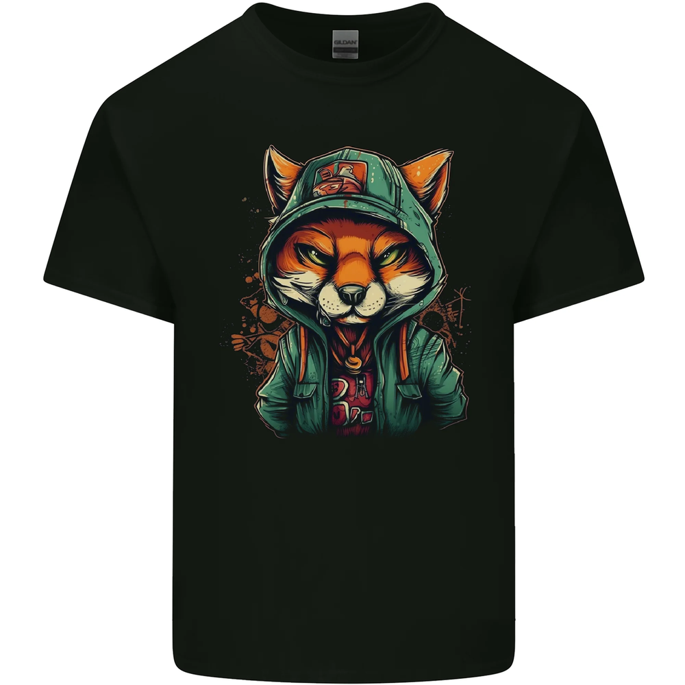 A Mischievous Fox Mens Cotton T-Shirt Tee Top