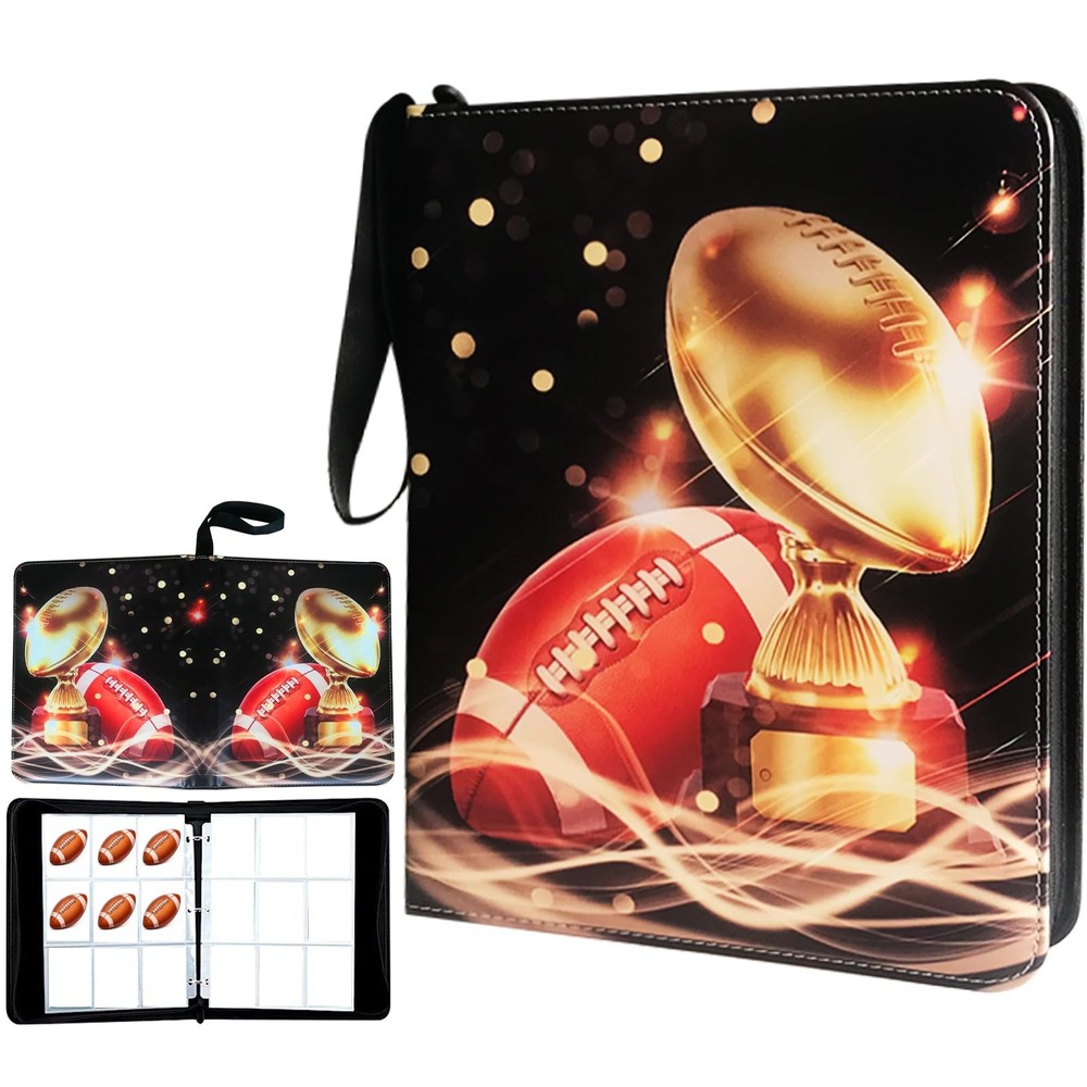 900-Pocket Trading Card Binder with 50 Removable Pages for Football & Sports Cards