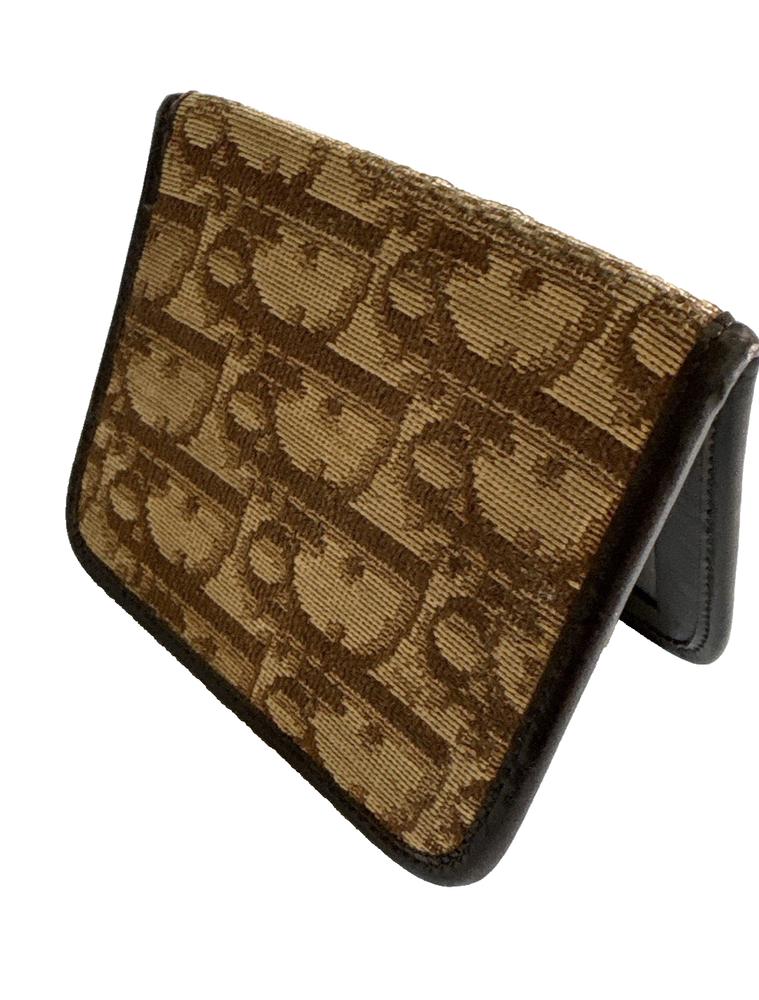 Authentic Christian Dior Brown Trotter Canvas Card Case From Japan 0714