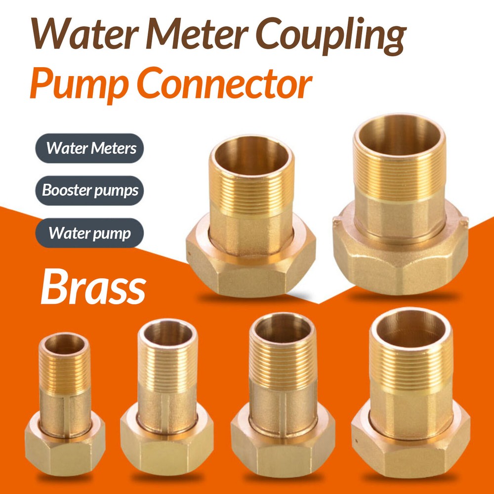 Brass Pipe Fitting Male/Female Threaded | Water Meter Coupling | Pump Connector