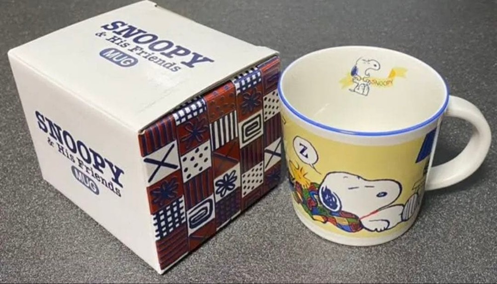 Snoopy & Friends Vintage Mug Good Night Design Rare New in Box 35 Years Old-image