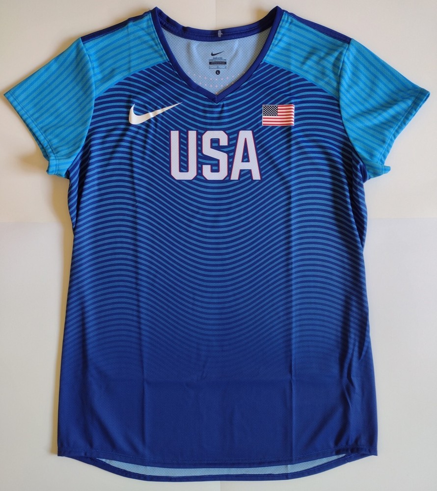 Nike Women's Team USA 2016 Rio Olympics Track & Field Team Issued Top Sz L Rare