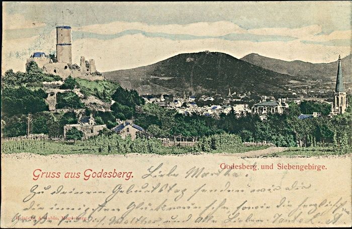 Ansichtskarte Nordrhein-Westfalen (b246) Godesberg .. und Siebengebirge 1899 (-I