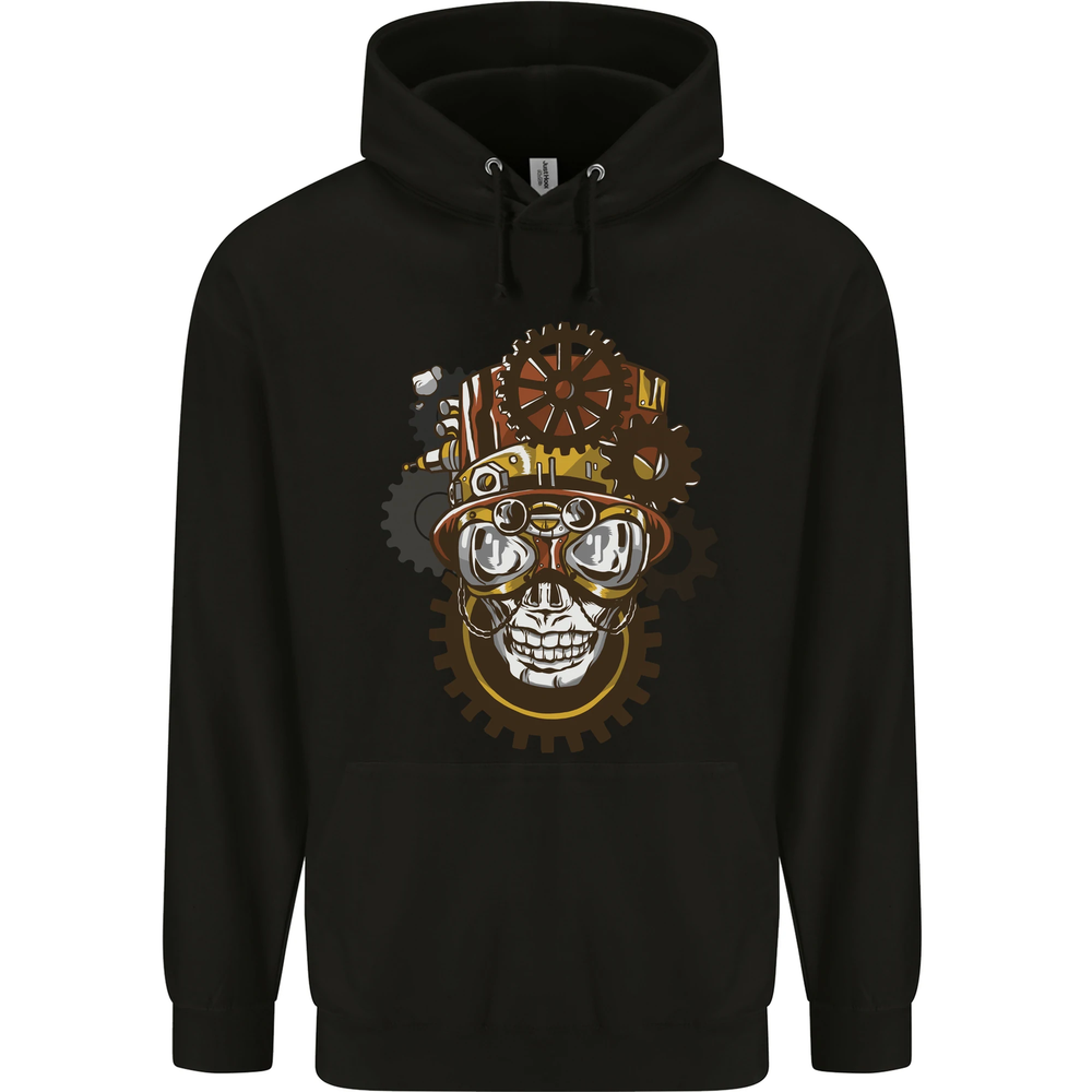 Steampunk Skull Mens 80% Cotton Hoodie