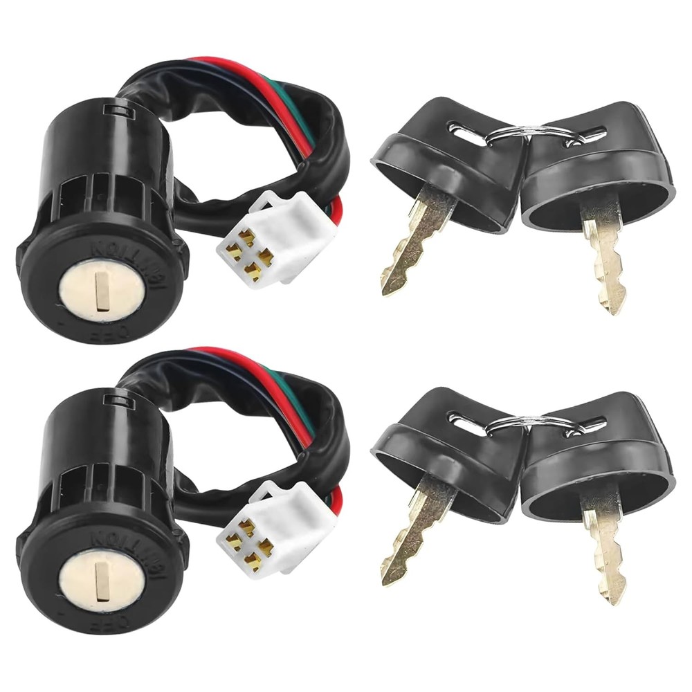 4-Wire Ignition Key Switch with Cap for Sunl Roketa Kazuma 50cc 70cc ATVs