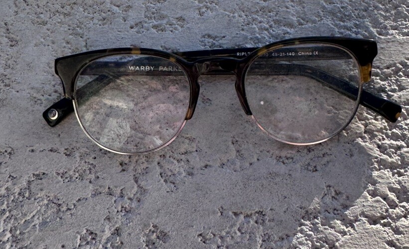 Warby Parker Ripley 3200 Tortoise Silver Round Sunglasses Frame 48-21 140