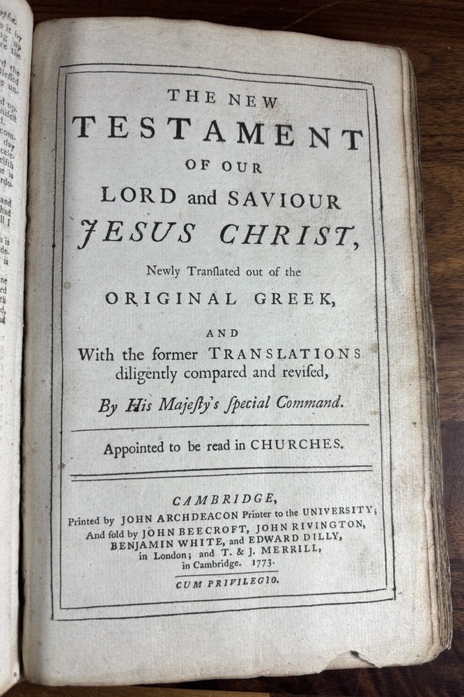 1773 KJV 8vo With OT, Apocrypha and NT - Herbert 1230, W/ Title Pages