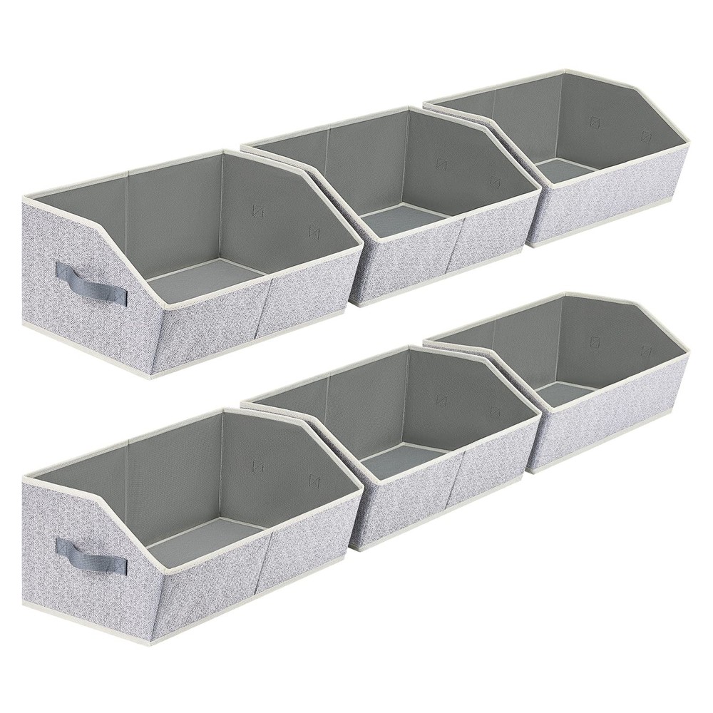 6-Pack Large Closet Organizer Bins with Handles for Shelves