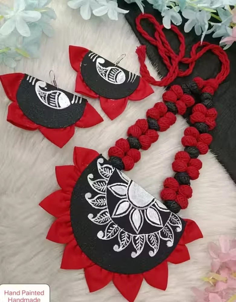 Navratri Handcrafted Cotton Thread Balls Hand-Painted Fabric Decor