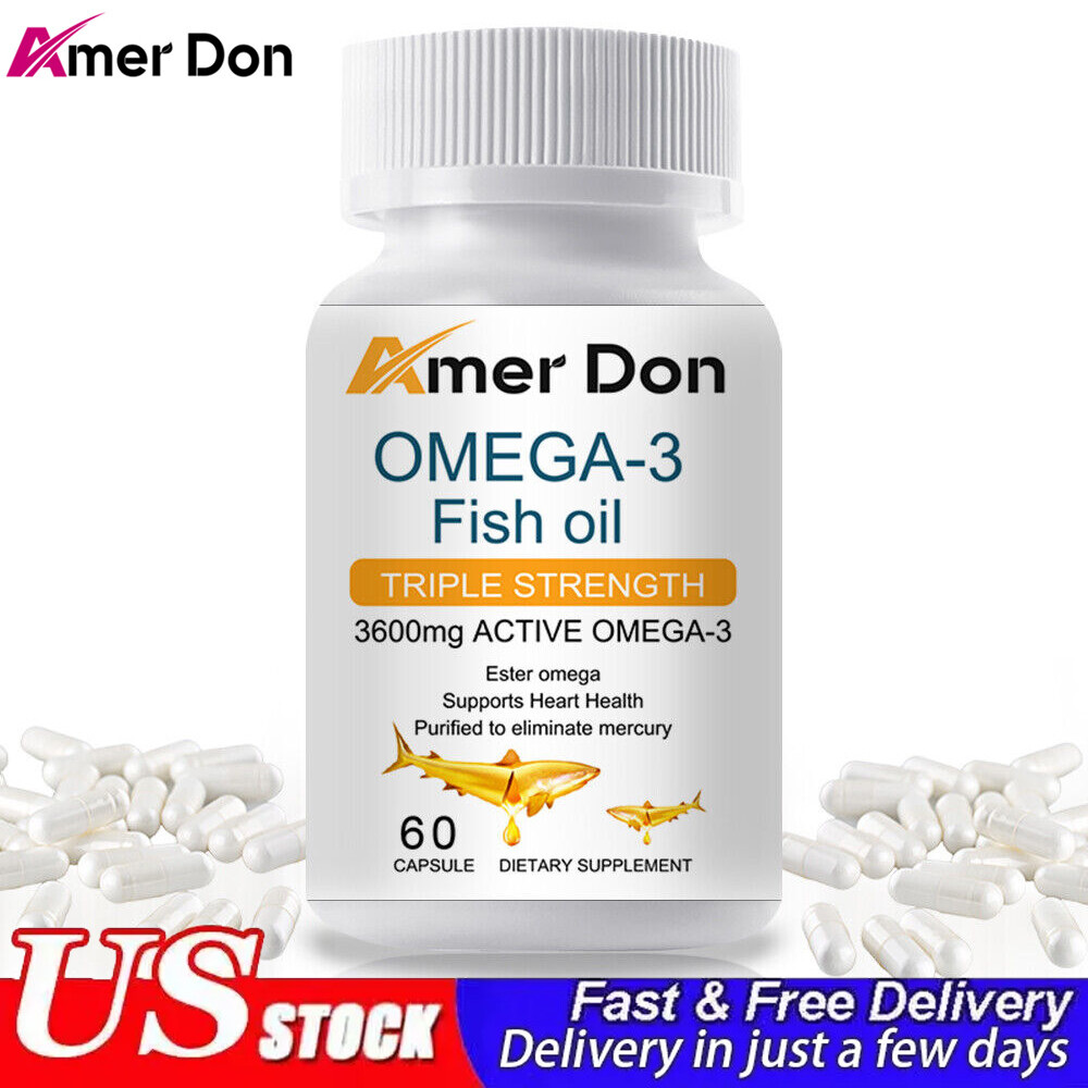 High-Potency Omega 3 Fish Oil 3600mg EPA&DHA 120 Capsules 3x Strength