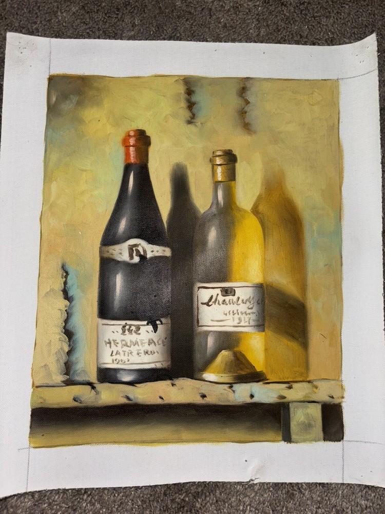 Realism Bottles Painting Real Oil On Canvas 9”x11”