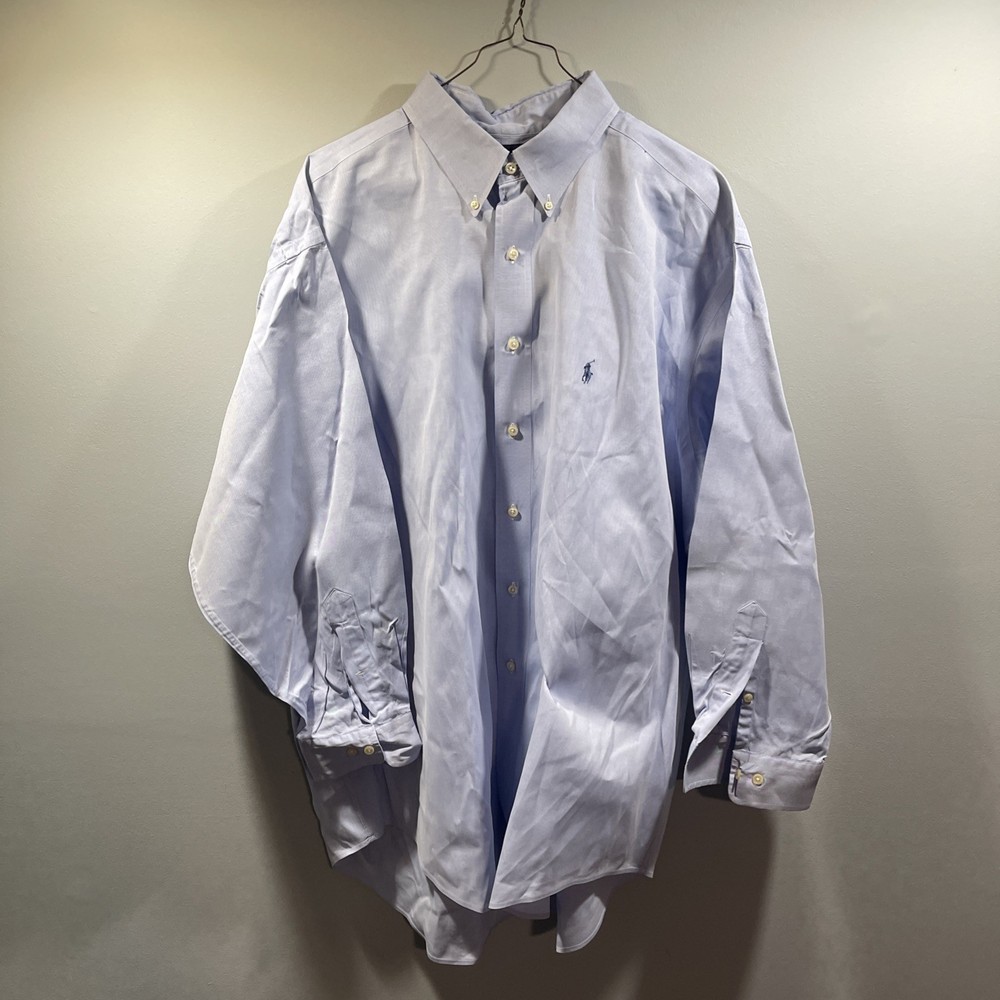 Polo Ralph Lauren Yarmouth Oxford Mens 17.5 32/33 Blue Long Sleeve Shirt Button