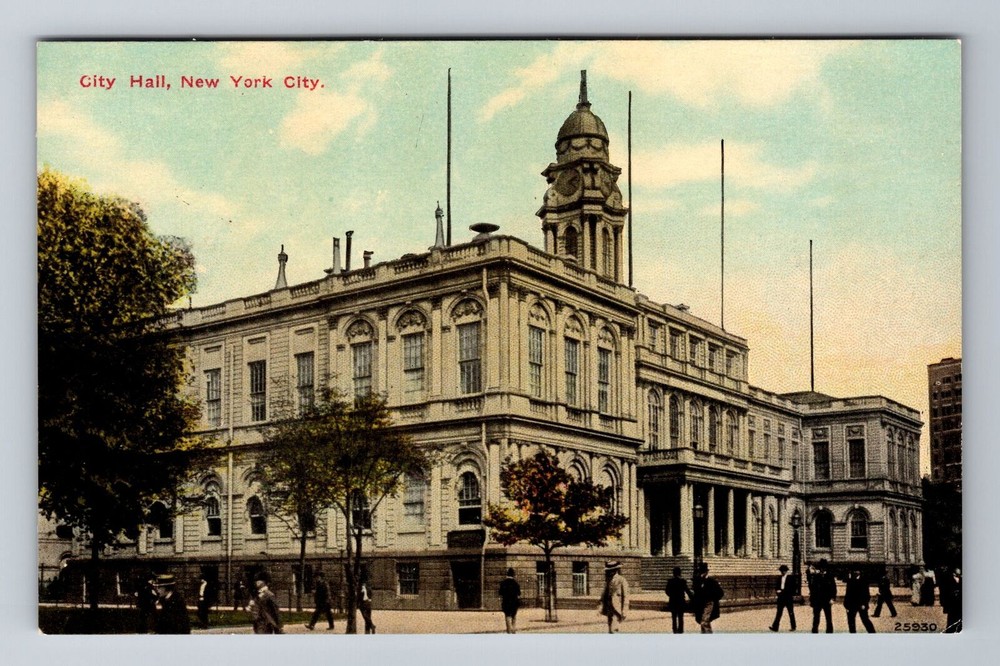 New York City NY, City Hall, Souvenir, Vintage Postcard