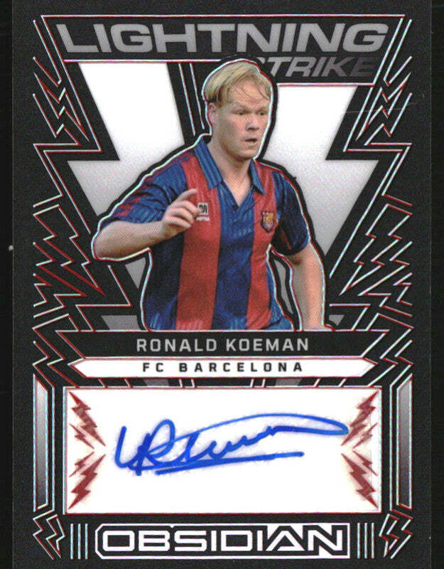 2022 Panini Obsidian Lightning Strike Auto Electric Etch Red Ronald Koeman /25