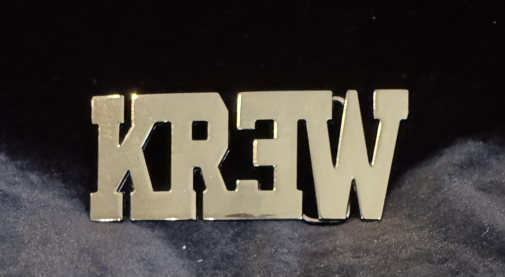 Krew Kr3w  Black Metallic Logo Solid Metal Belt Buckle Skater Street Wear