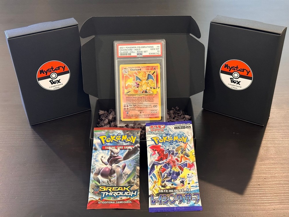Pokemon Mystery Box with Graded PSA BGS CGC Card Packs Vintage Extras