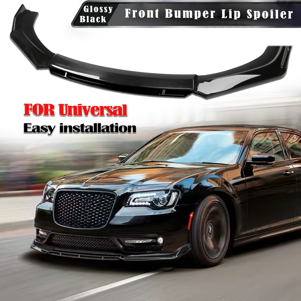 For Chrysler 300 Glossy Black Front Bumper Lip Spoiler Splitters Body Kit