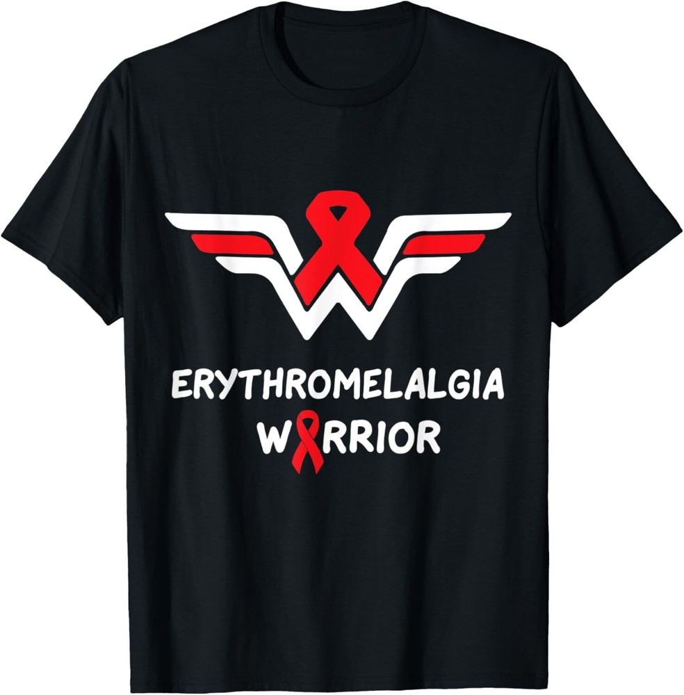 Erythromelalgia Awareness Warrior Support Red Ribbon Gifts T-Shirt Hoodie