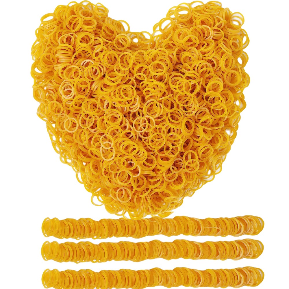 AIWOQI Rubber Bands mini 2000pcs rubber band yellow 0.5inch small Rubber Band...