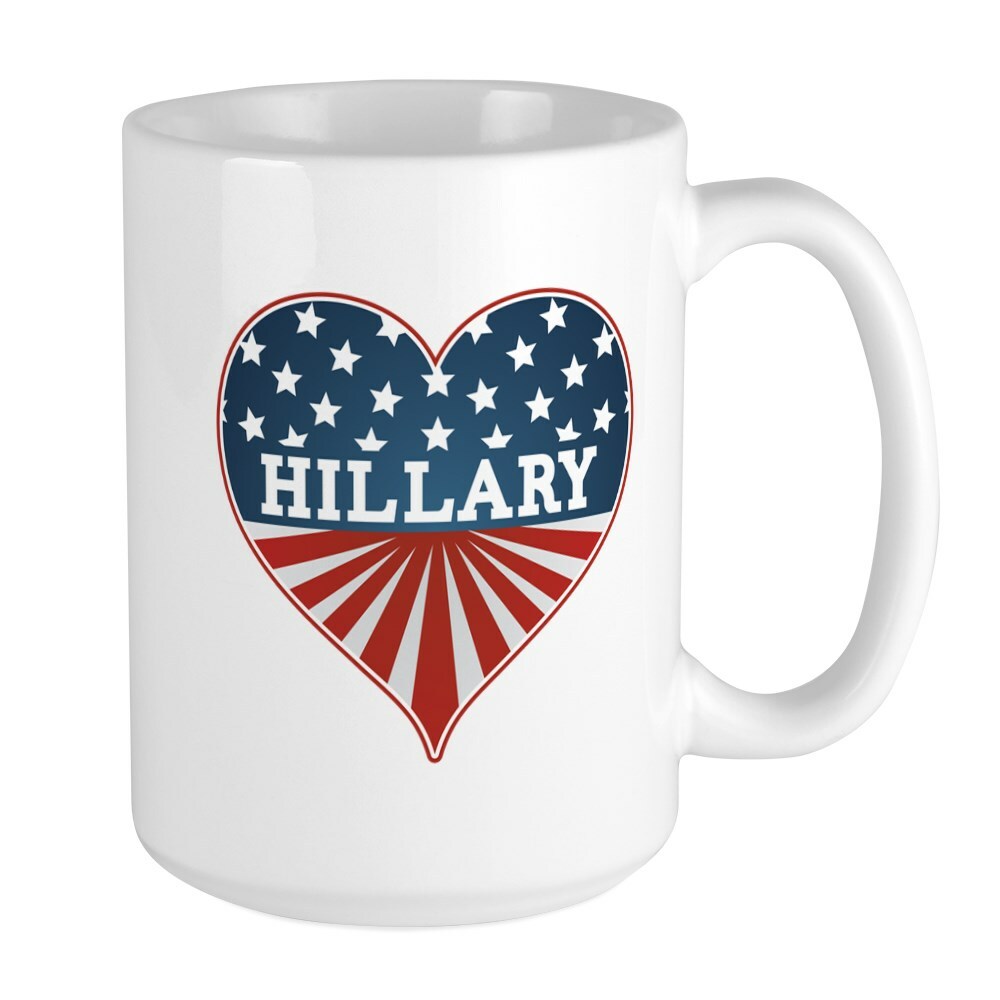 CafePress Heart Hillary Coffee Mug, Large 15 oz. White Coffee Cup (1738999595)