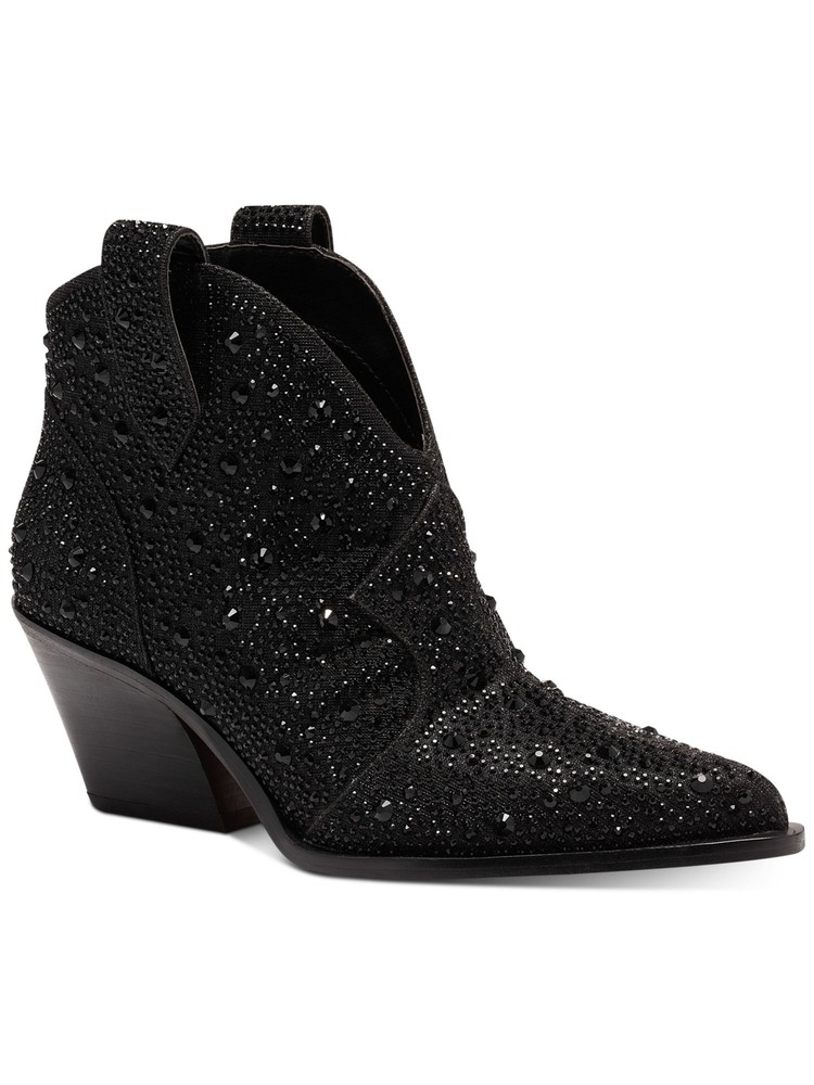 JESSICA SIMPSON Womens Black Notch Pull-Tabs Zadie Slip On Western Boot 6 M