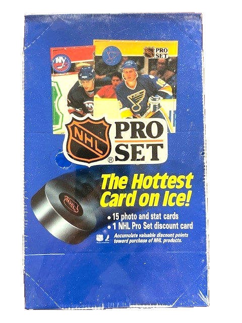 1990 Pro Set NHL Hockey Series I Factory Sealed Wax box-Brett Hull & Patrick Roy