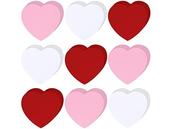 108 Pcs Multi-Purpose Heart Cutouts Multi Color