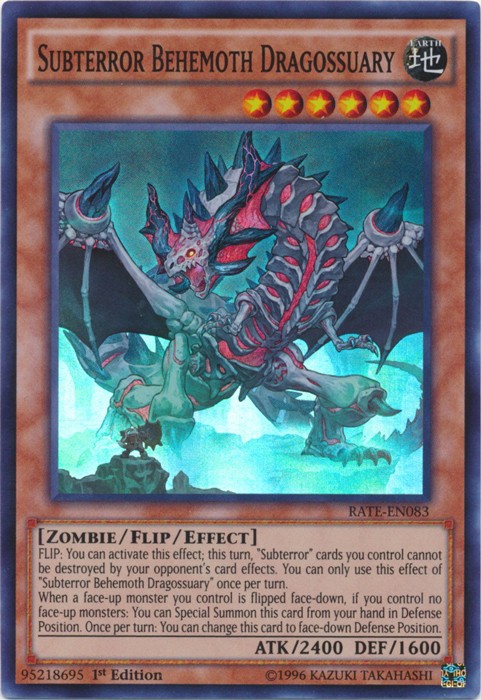 Subterror Behemoth Dragossuary RATE-EN083 Super Rare 1st Edition Heavily Played