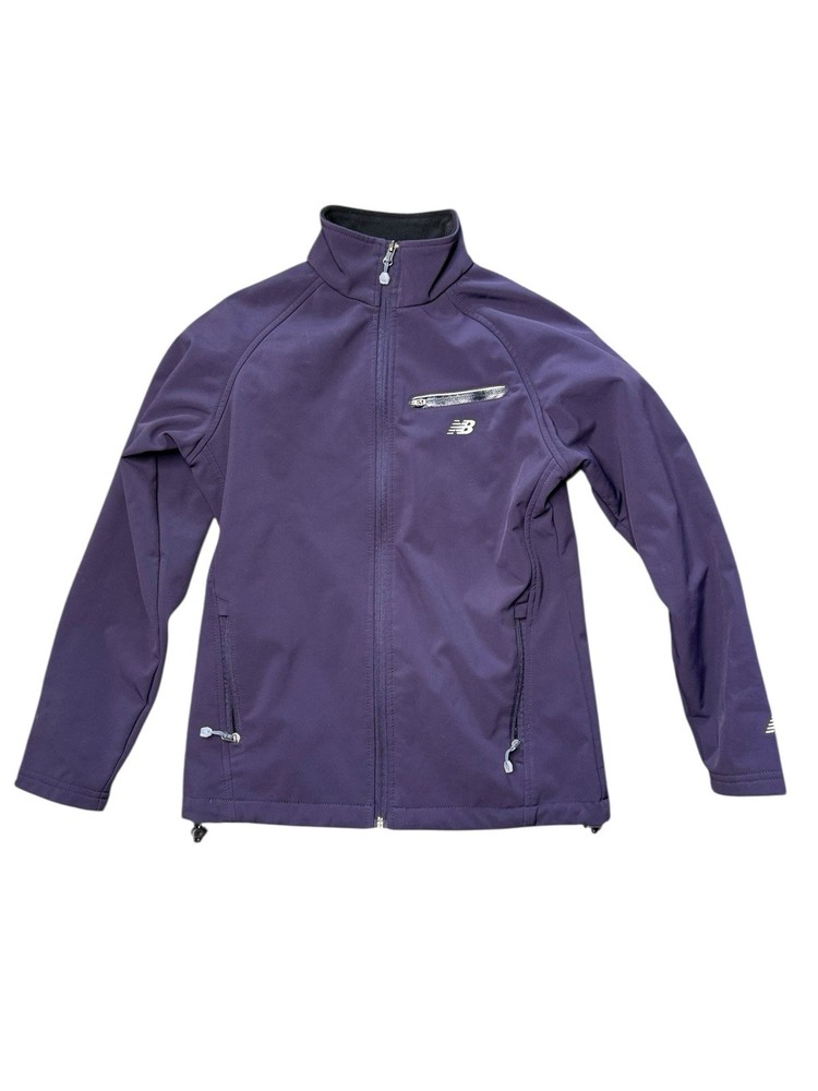 New Balance Womens Athletic Warm-Up Full-Zip Jacket Black Size Small running