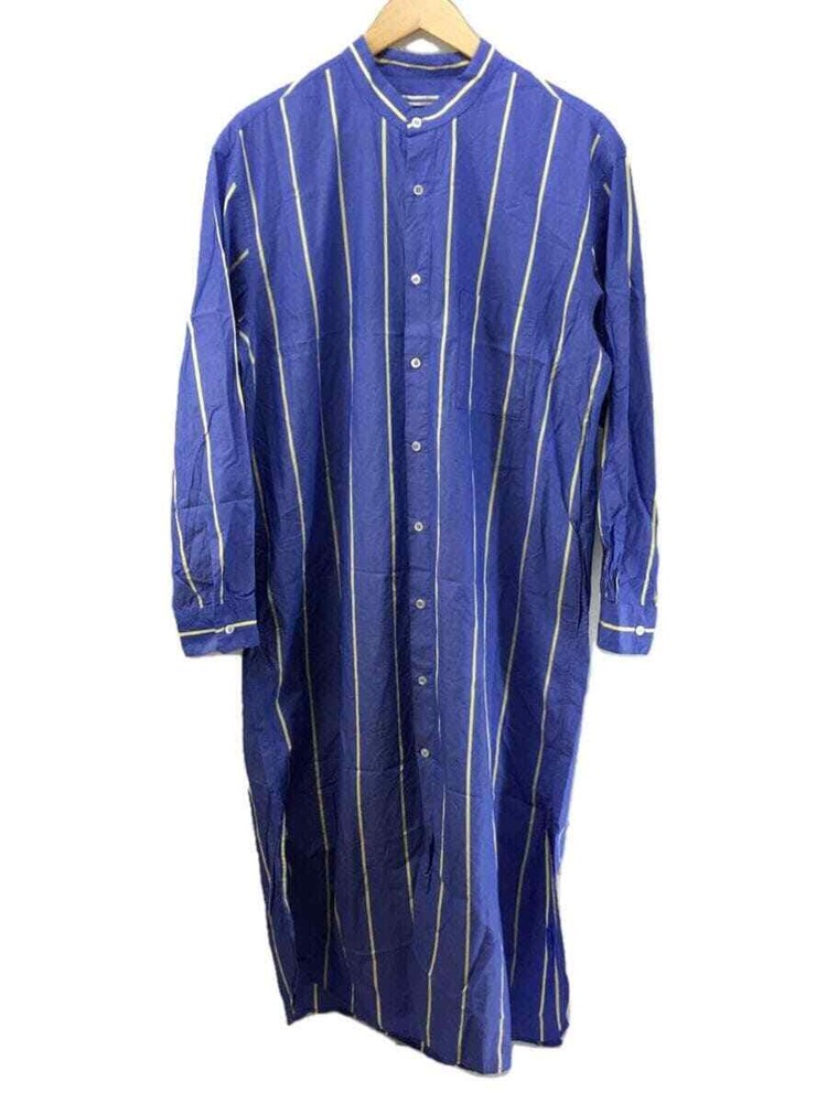 Cristaseya Shirt Dress Striped Blue Long One-Piece Cotton Size-XL Italy Used