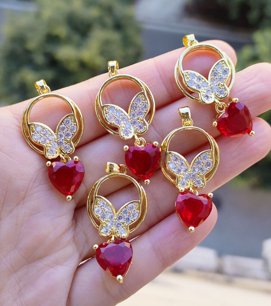 10pcs Metal Crystal Butterfly Pendants Magic Reiki Healing Amulet Fashion