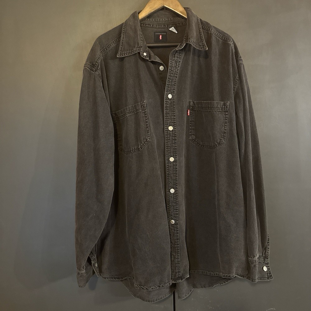 Vintage 1999 Levi’s Red Tab Faded Black Shirt Size XL Great Look Nice VTG