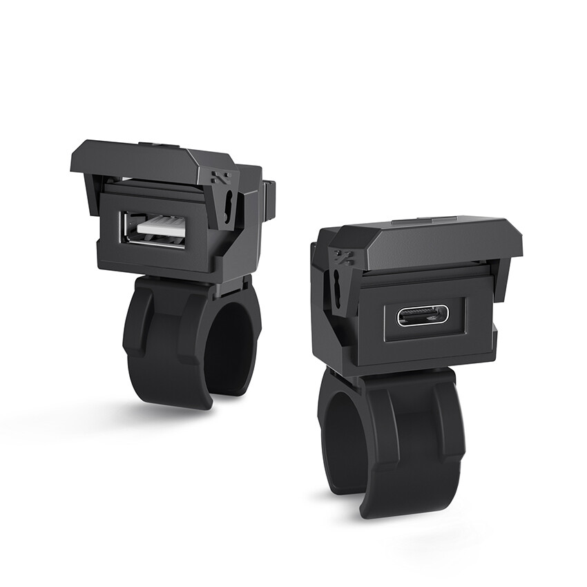 2-in-1 Motorcycle Charger Dual QC3.0 Fast USB A+C Ports