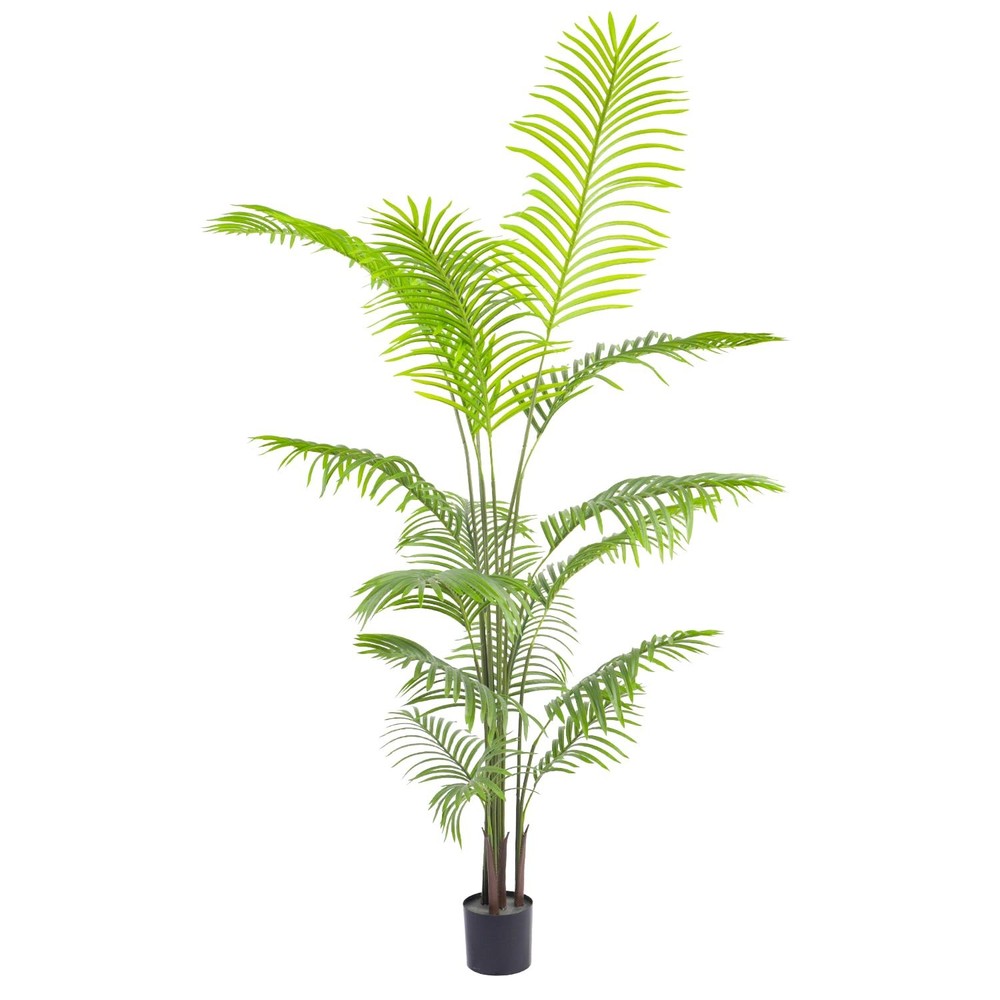 6FT Artificial Areca Palm Tree with Plastic Nursery Pot for Indoor Decor